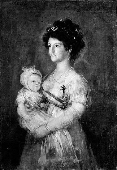 After Francisco de Goya Queen of Etruria and her son Charles of Parma China oil painting art